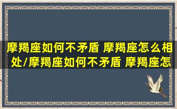 摩羯座如何不矛盾 摩羯座怎么相处/摩羯座如何不矛盾 摩羯座怎么相处-我的网站